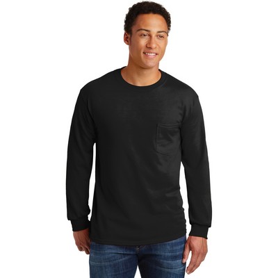 Gildan® - Ultra Cotton® 100% US Cotton Long Sleeve T-Shirt with Pocket.